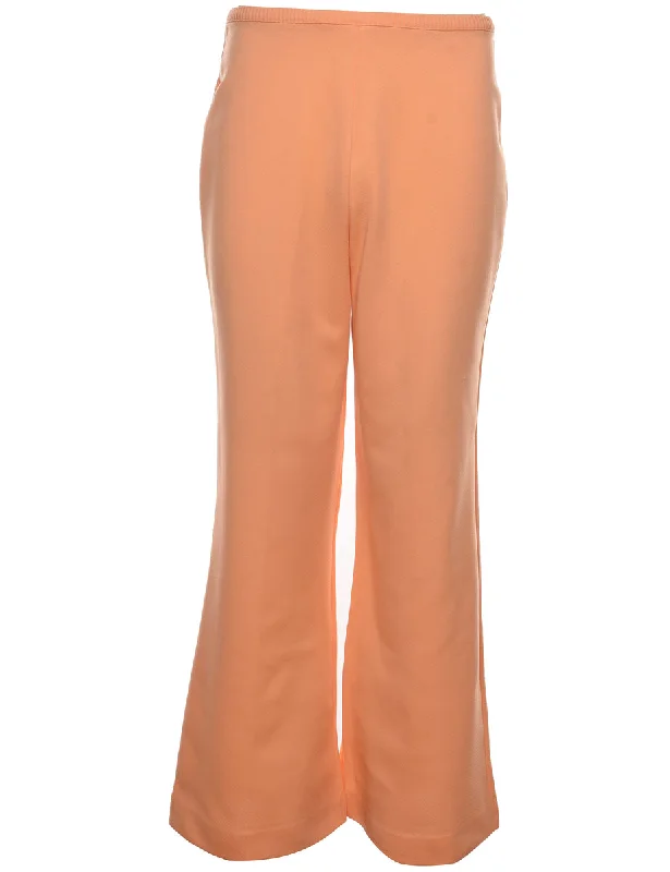 Peach Flared Trousers - W29 L31 Trousers Pleated Formal