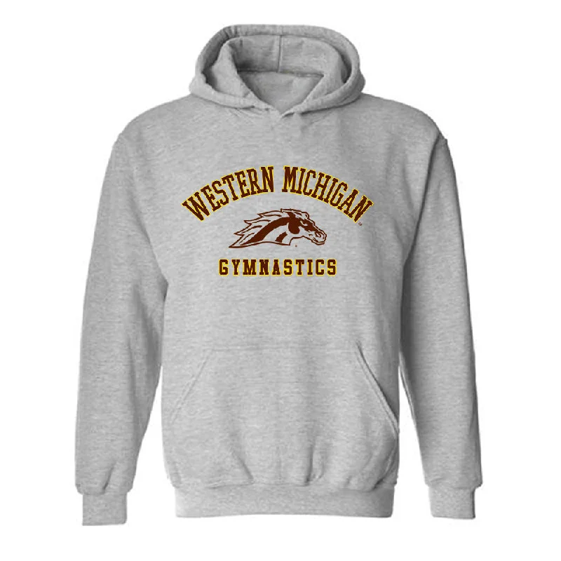 Western Michigan - NCAA Women's Gymnastics : Tricia Mills - Classic Shersey Hooded Sweatshirt Hoodie with Cropped Fit Short Trendy
