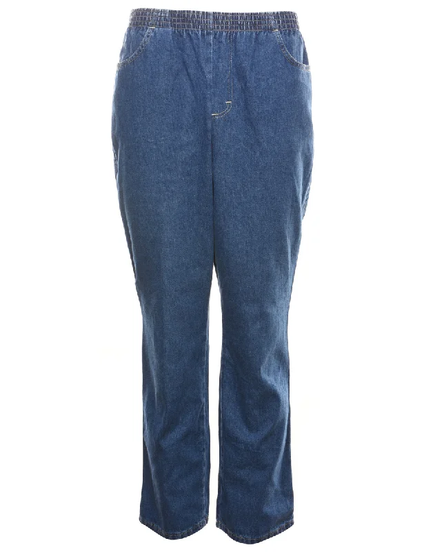Medium Wash Casual Denim Trousers - W24 L30 Trousers Office Stylish