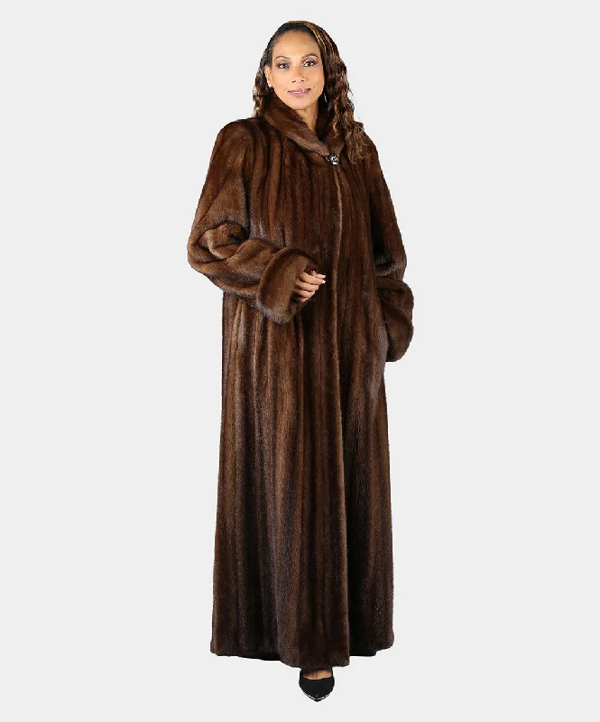 Women's Demi Buff Mink Fur Coat Anorak Windbreaker Fleece