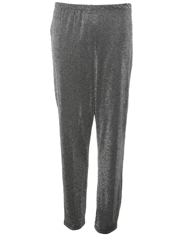 Lurex Thread Pattern Trousers - W26 L30 Trousers Party Sparkling
