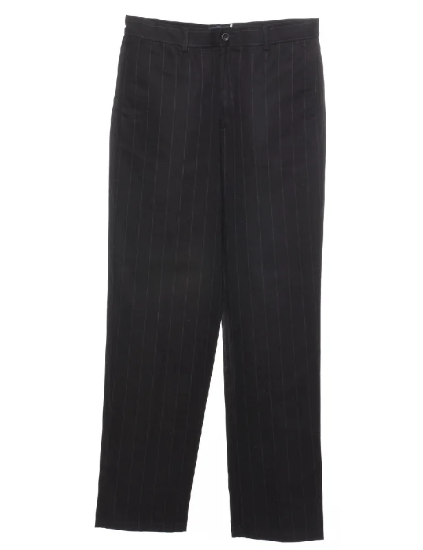 Dockers Black Pinstriped Trousers - W30 L31 Trousers Top Rated