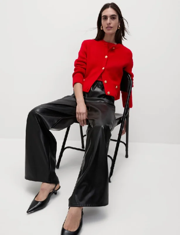 Crew Neck Cardigan Transparent Opaque Sheer