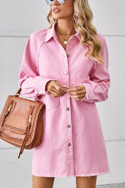 2024 RAW EDGE CARDIGAN DENIM PATCHWORK SHIRT DRESS_CWDSD2577 Boxy Cardigan Fitted Cardigan A-Line 2024 RAW EDGE CARDIGAN DENIM PATCHWORK SHIRT DRESS_CWDSD2577 Boxy Cardigan Fitted Cardigan A-Line