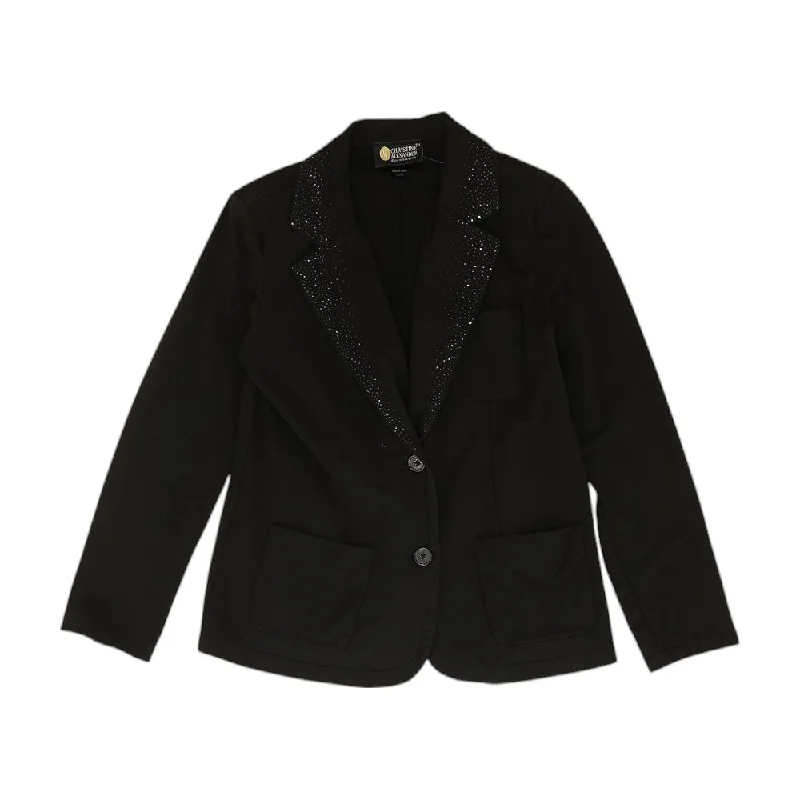 Black Solid Blazer Women's Elegant Suit