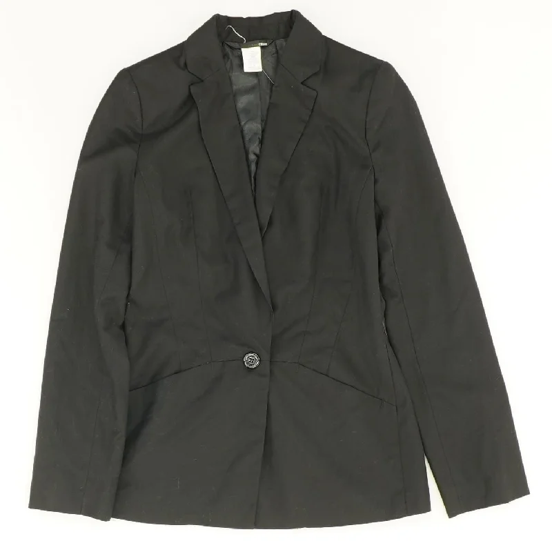 Black Solid Blazer Women's Handmade Blazer
