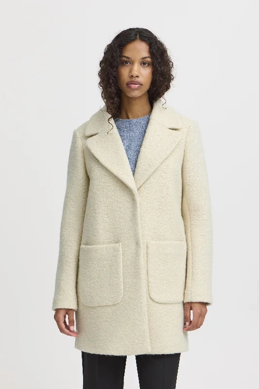 ALMOND MILK COAT Appliqued Beaded Sequined