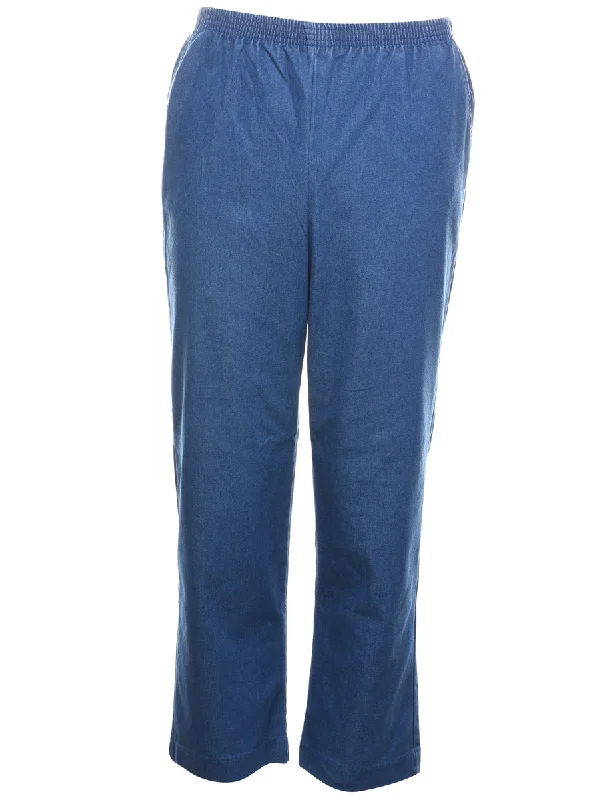 Alfred Dunner Medium Wash Denim Trousers - W24 L29 Trousers Designer Luxury
