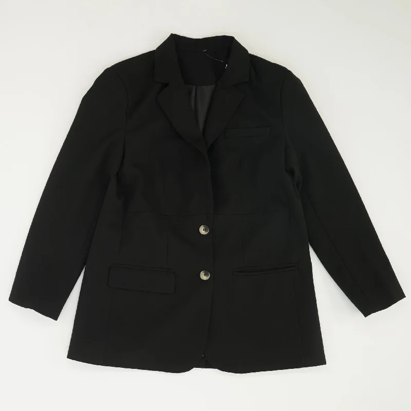 Black Solid Blazer Women's Casual Suit