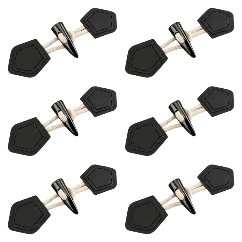 6 Sets Sew on Toggle Buttons Resin Horn Buttons for Winter Coat Bags Clothes Style F Cape Coat Herringbone Coat Tweed Coat
