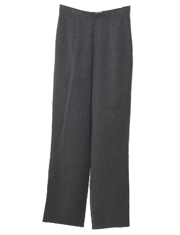 High Waist Casual Dark Grey Trousers - W24 L30 Trousers Chinos Classic