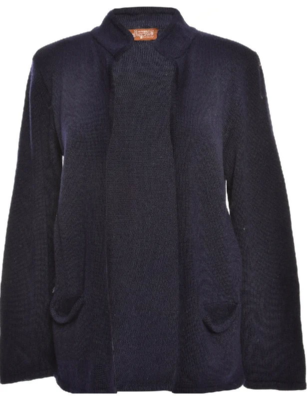 Navy Cardigan - M Cotton Fabric Linen Fabric Terry Fabric