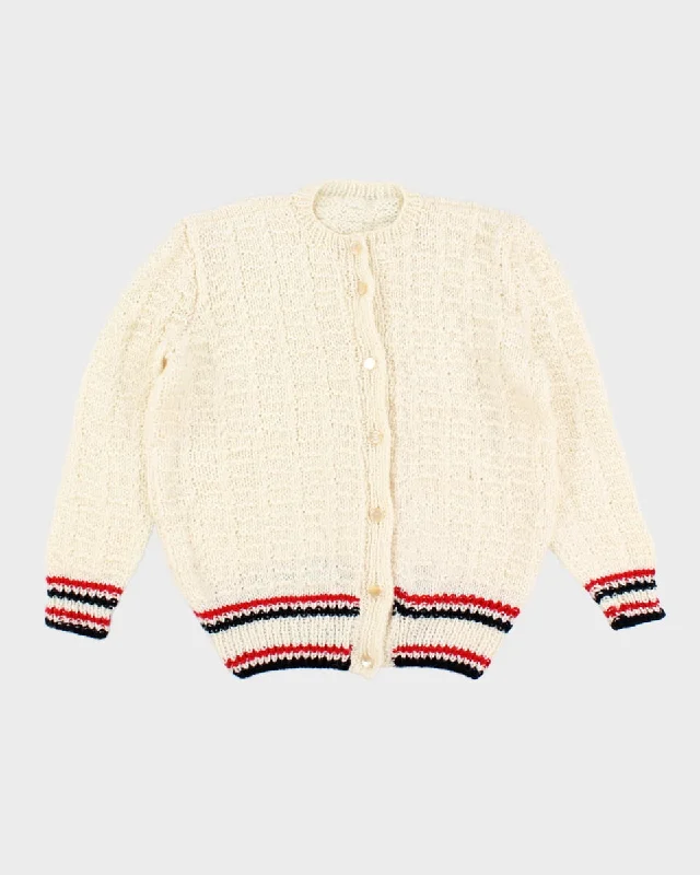 Handknit Grandma-core Oversized Cardigan - L Soft Cozy Warm