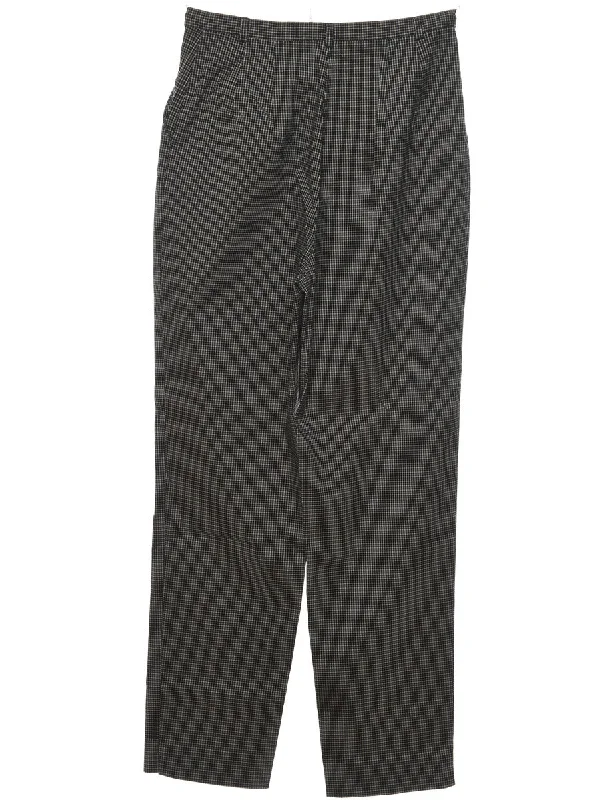 Checked Black & Off-White 1990s Trousers - W28 L31 Trousers versatile functional