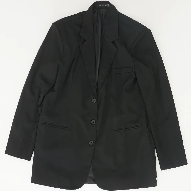 Black Solid Blazer Women's Luxurious Jacket