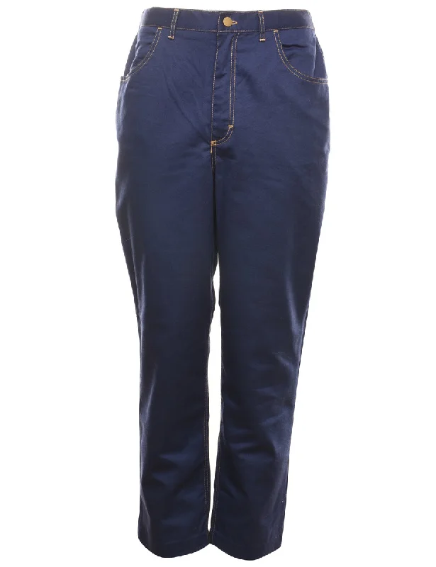 High Waist Dark Wash Denim Trousers - W29 L28 High Waist Slim Fit Ankle Length