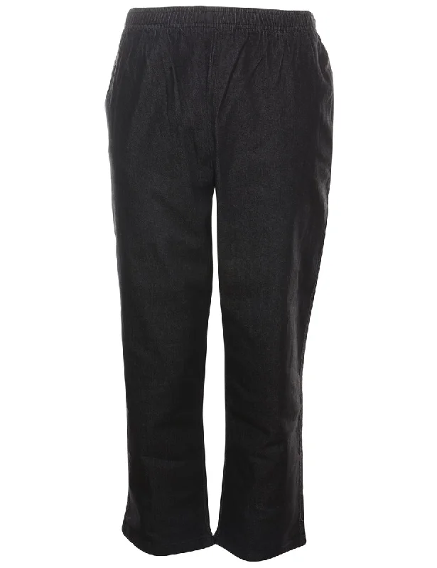 Black Denim Casual Trousers - W30 L26 Trousers Top Rated
