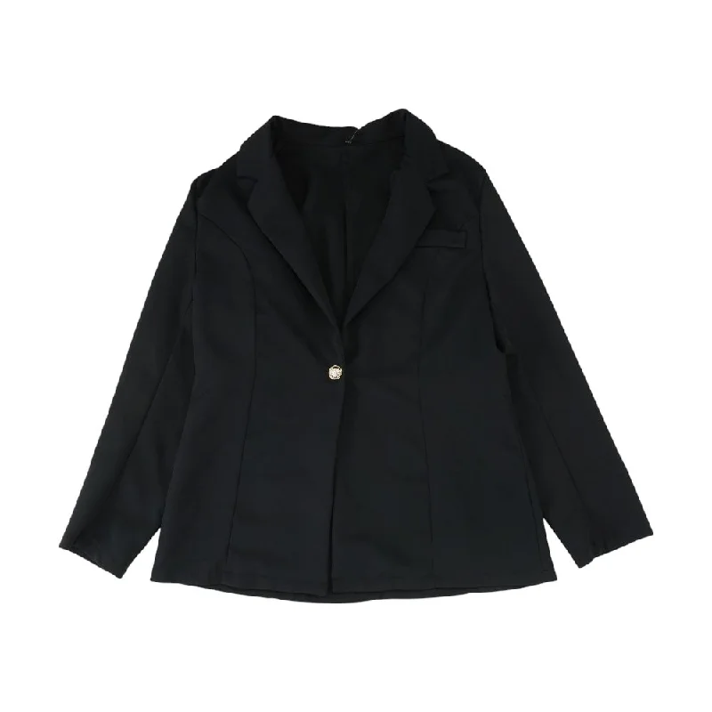 Black Solid Blazer Women's Stripe Blazer
