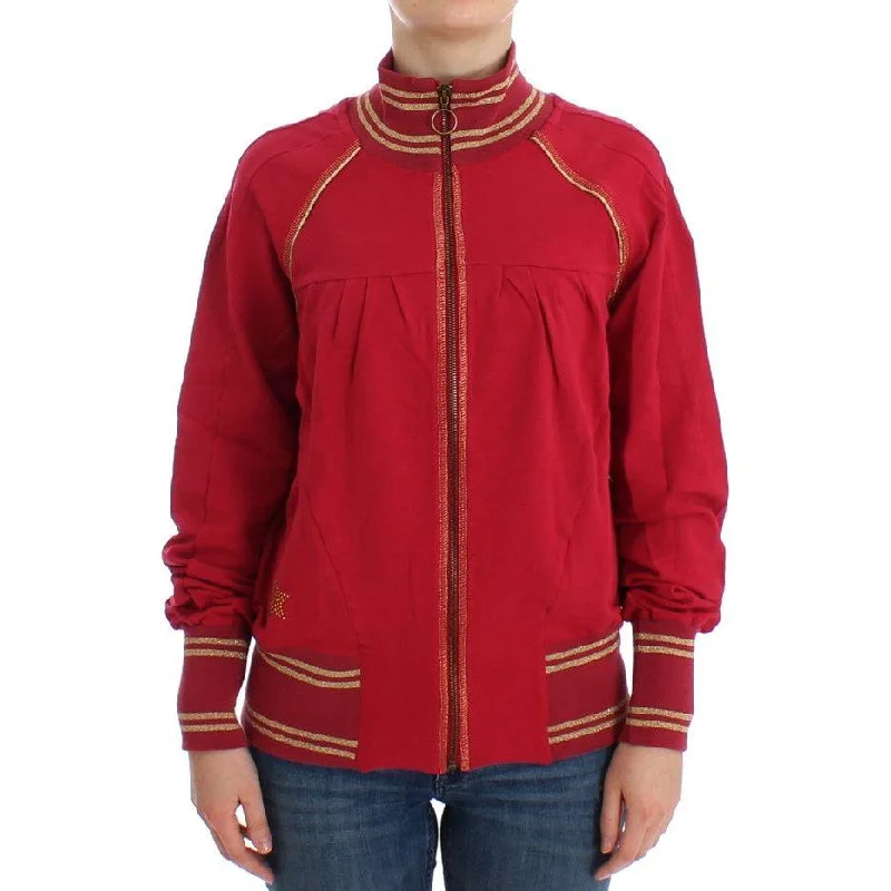 John Galliano Elegant Pink Zip Cardigan with Logo Detailing Stylish Fashionable Trendy