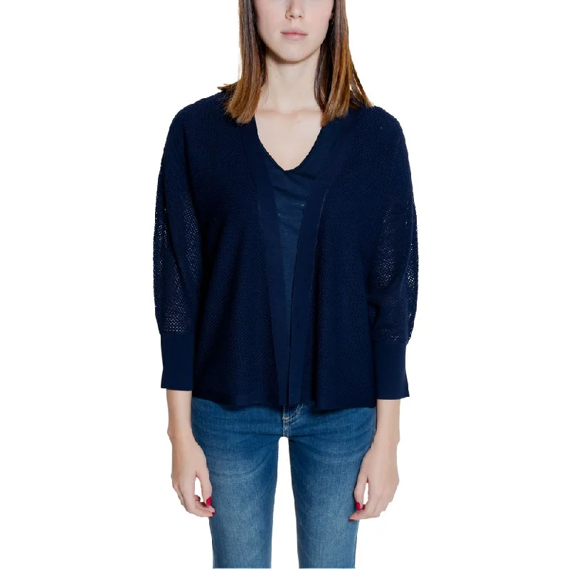 Street One Blue Viscose Cardigan Machine Wash Dry Clean Hand Wash