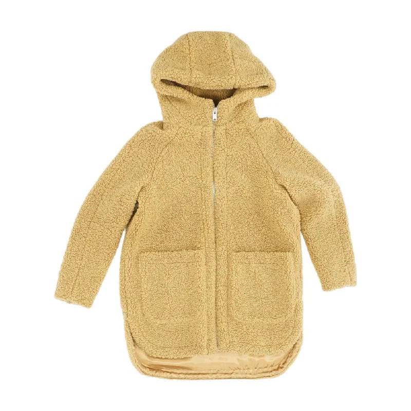 Beige Solid Lightweight Coat Front Pockets Side Pockets Patch Pockets