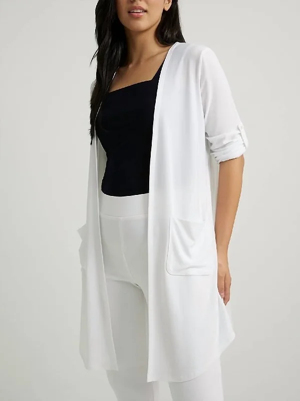Open Front Cardigan in Vanilla Slim Fit Regular Fit Oversized