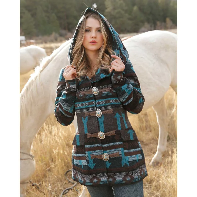 Cruel Denim Women's Patterned Tweed Coat Rayon Velvet Corduroy