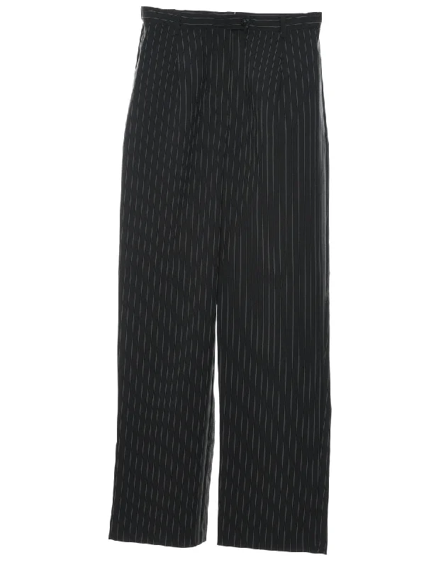Black & White Casual Pinstriped Trousers - W28 L31 Trousers Evening Elegant