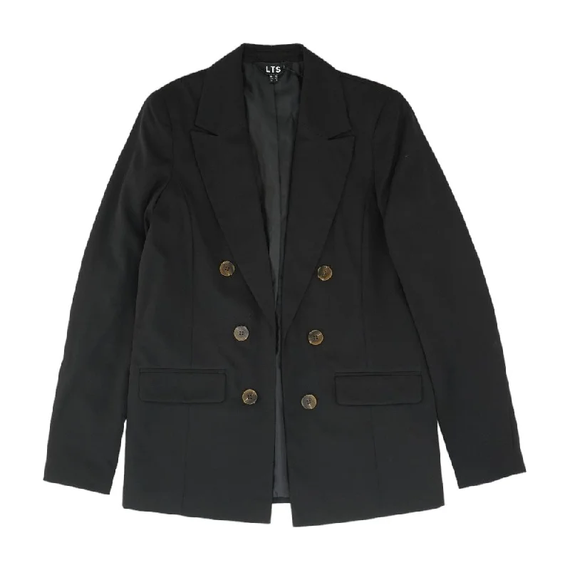 Black Solid Blazer Women's Vintage Jacket