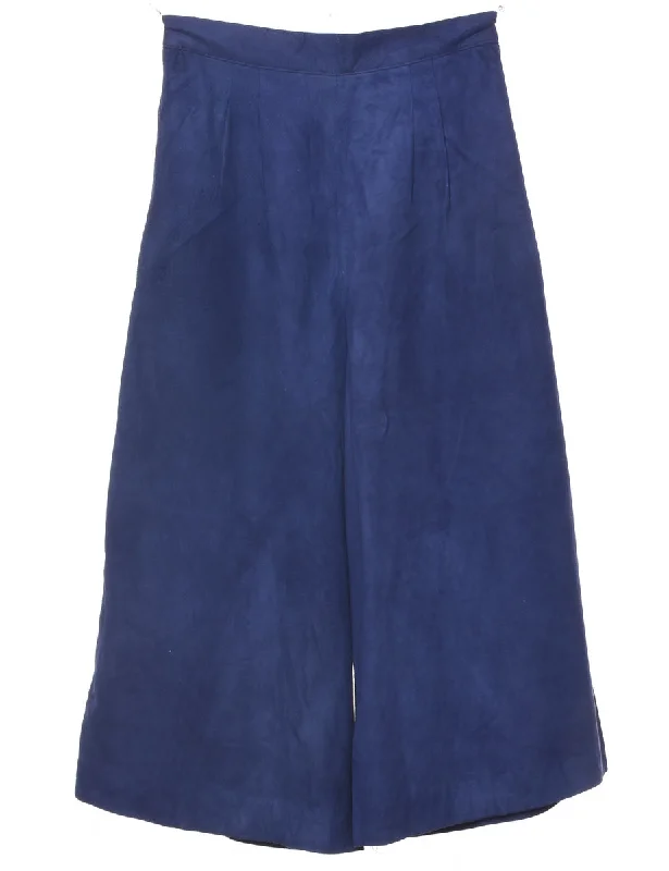 Flared Leg Trousers - W26 L18 Trousers Culottes Wide Leg