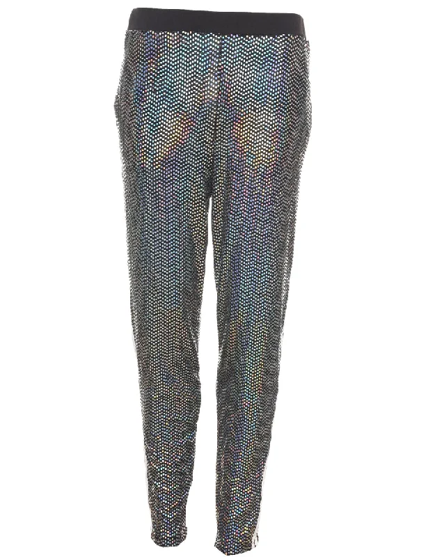 Lurex Thread Pattern Trousers - W28 L29 Trousers Seasonal Trendy