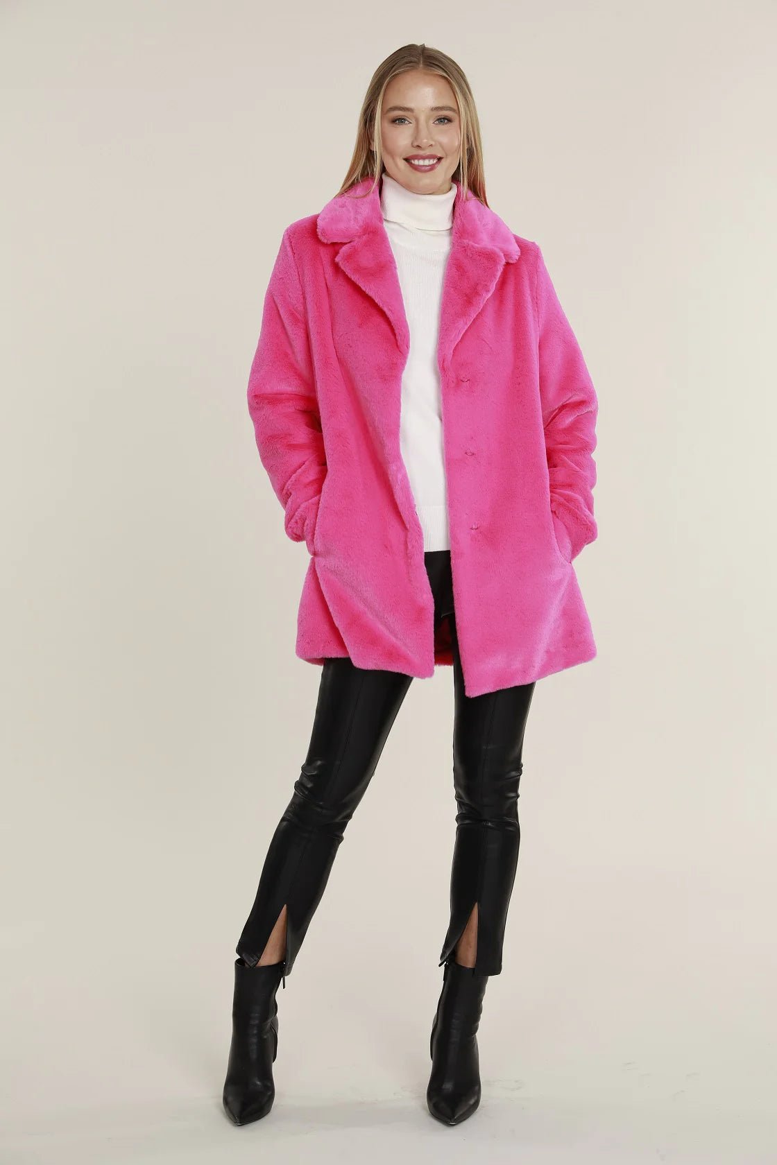 Plush Faux Fur Coat Cotton Linen Terry