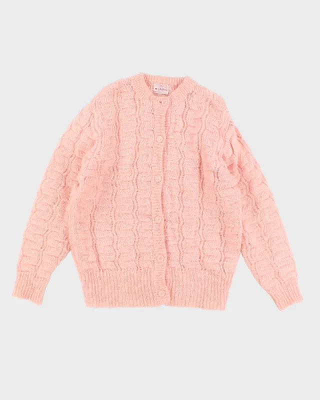 Vintage Chunky Wool Blend Cardigan - L Stylish Fashionable Trendy