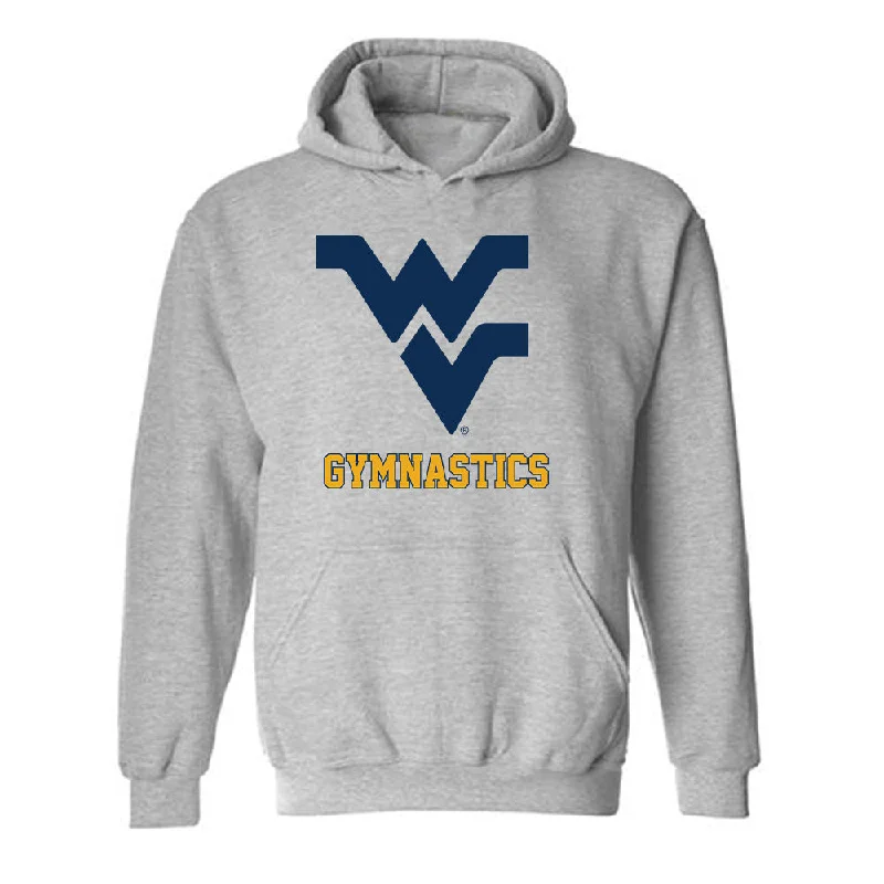 West Virginia - NCAA Women's Gymnastics : Karleigh DiCello - Fashion Shersey Hooded Sweatshirt Hoodie with Hem Frayed Vintage Worn