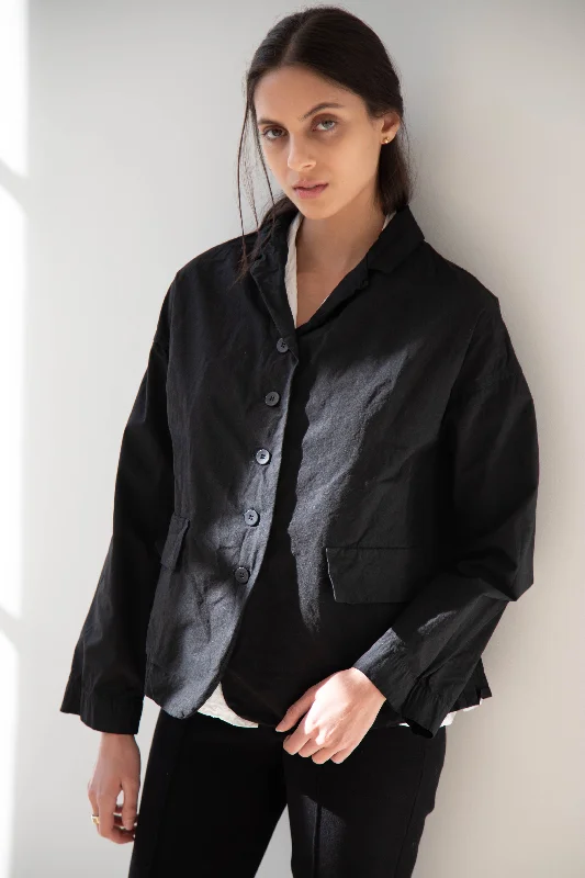 Album di Famiglia | New Blazer in CC Cotton Black Women's Solid Blazer