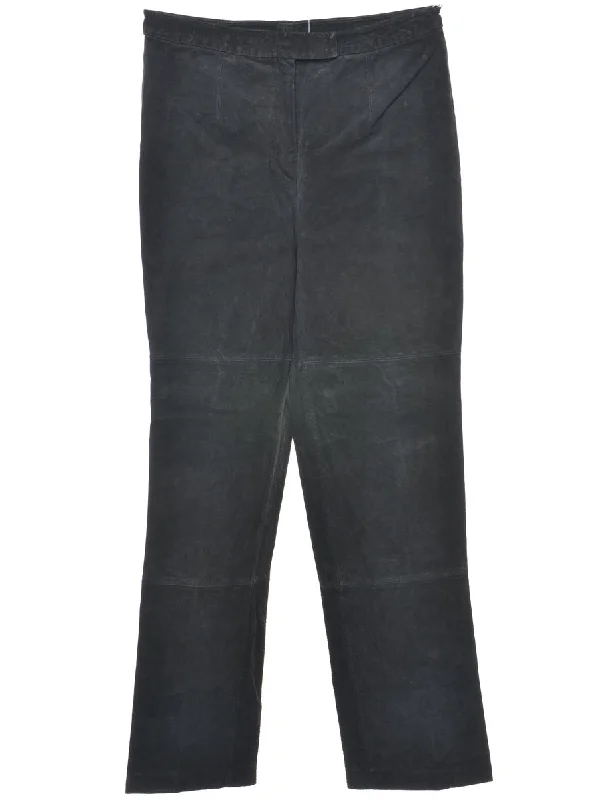 Black Suede Tapered Trousers - W29 L29 Trousers Leisure Comfortable