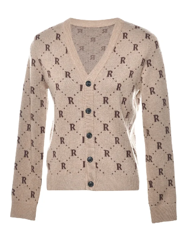 Patterned Cardigan - S Terry Terry Cloth Terry Knit