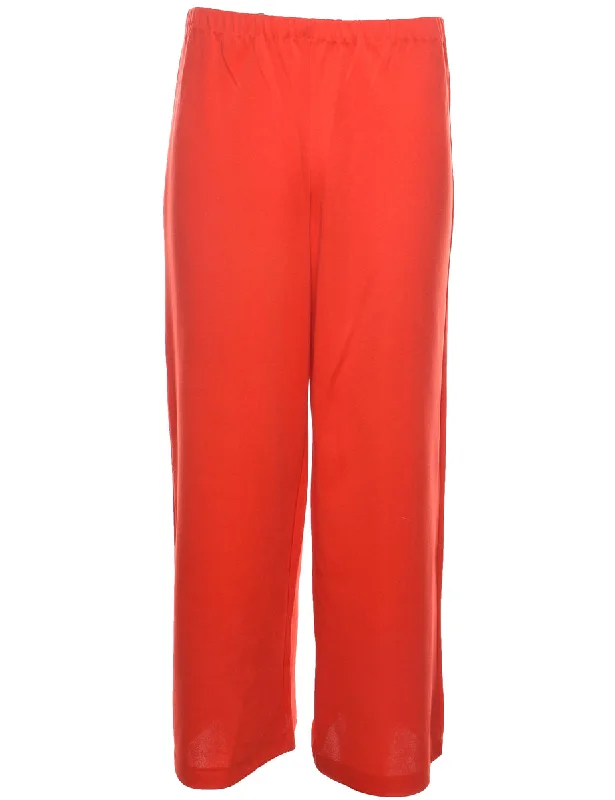 Red Casual Trousers - W28 L26 Trousers Elastic Waist Soft