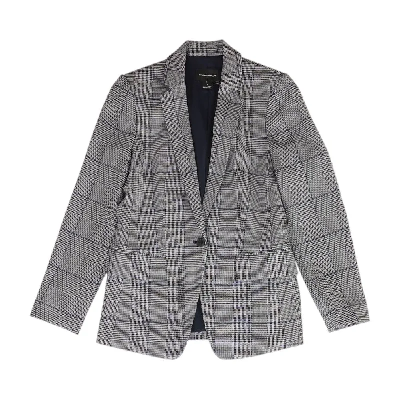Gray Plaid Blazer Women's Unique Blazer