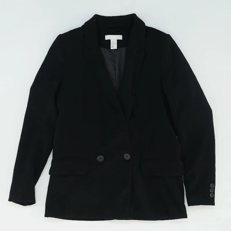 Black Solid Blazer Slimming Women's Blazer