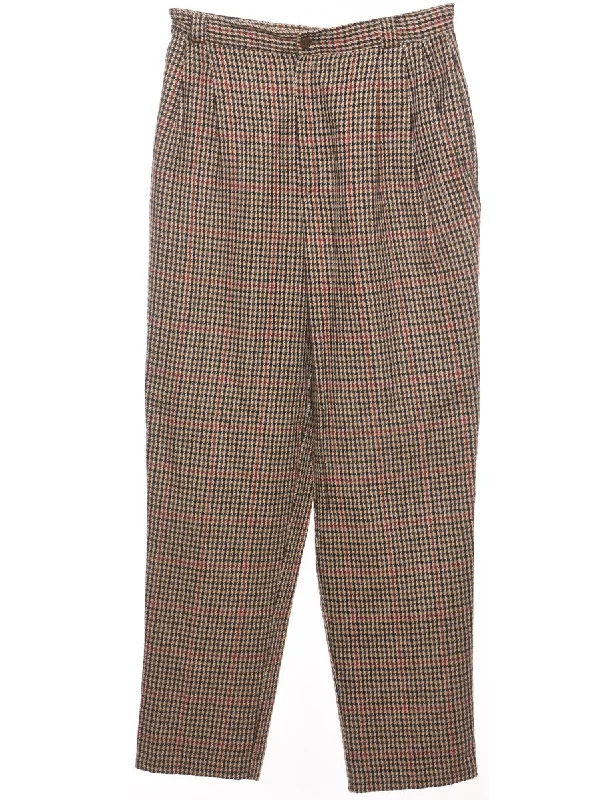 Dogtooth Multi-Colour Tapered-Fit Trousers - W31 L31 Trousers Top Rated