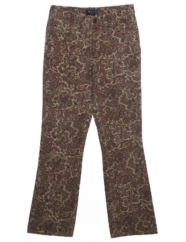 Nautica Paisley Pattern Trousers - W28 L31 Trousers Striped Patterned