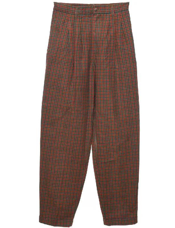 Checked Multi-Colour Trousers - W26 L29 Trousers Party Sparkling