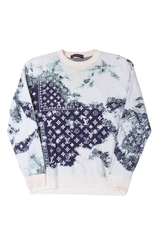 Paisley Monogram Sweater Zippered Front Buttoned Front Snap Front