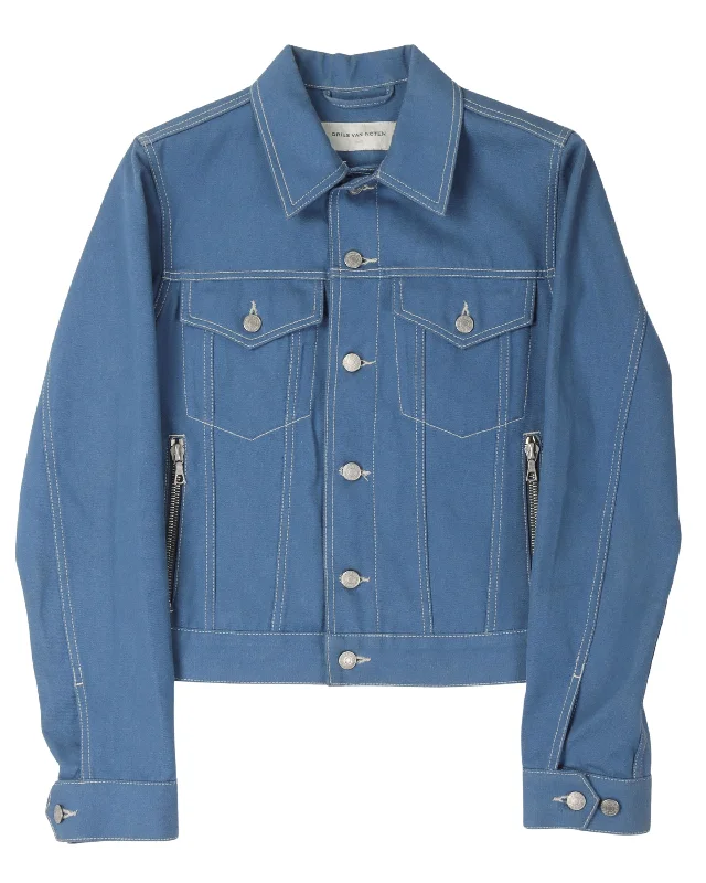 Contrast Stitch Trucker Jacket Toggled Jacket Drawstring Jacket Belted Jacket