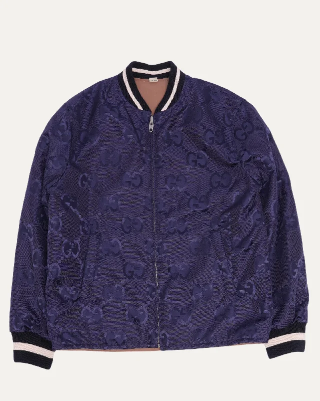Reversible GG Jacket Denim Fabric Leather Fabric Suede Fabric