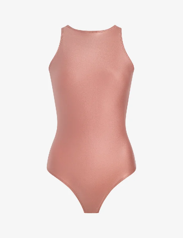 Matte Metallic Crew Tank Bodysuit summer tank top