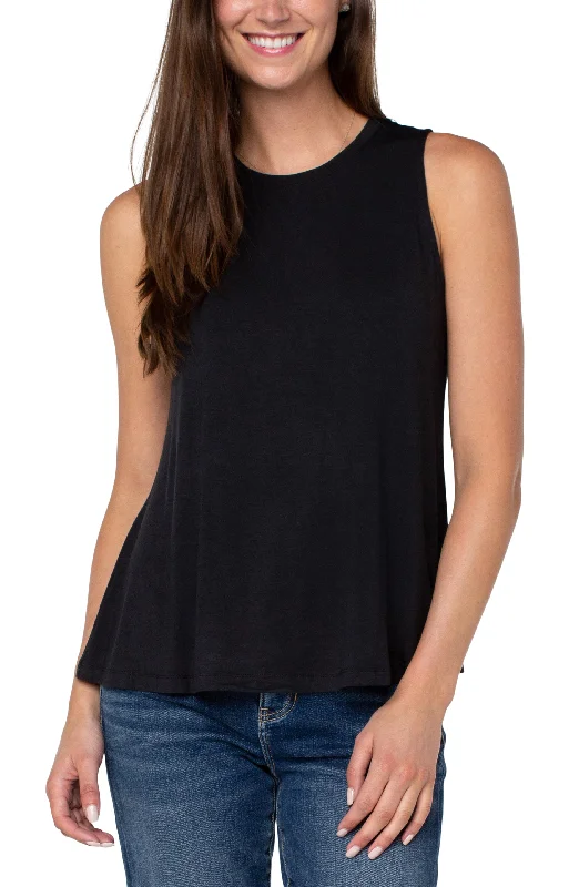 SLEEVELESS SCOOP NECK TANK peach tank top