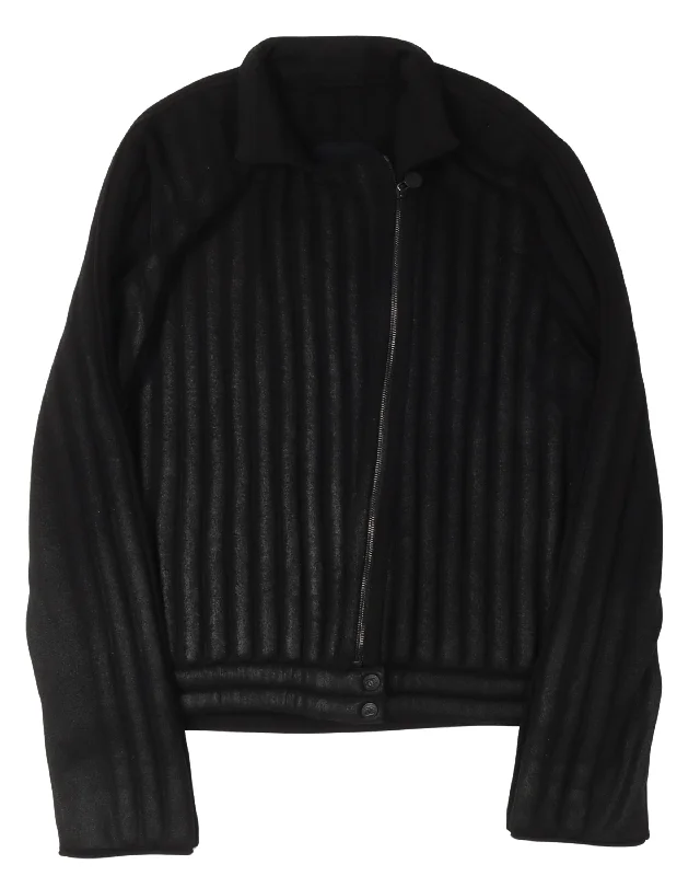 Zip Up Wool Track Jacket Cardigan Sweater Pullover