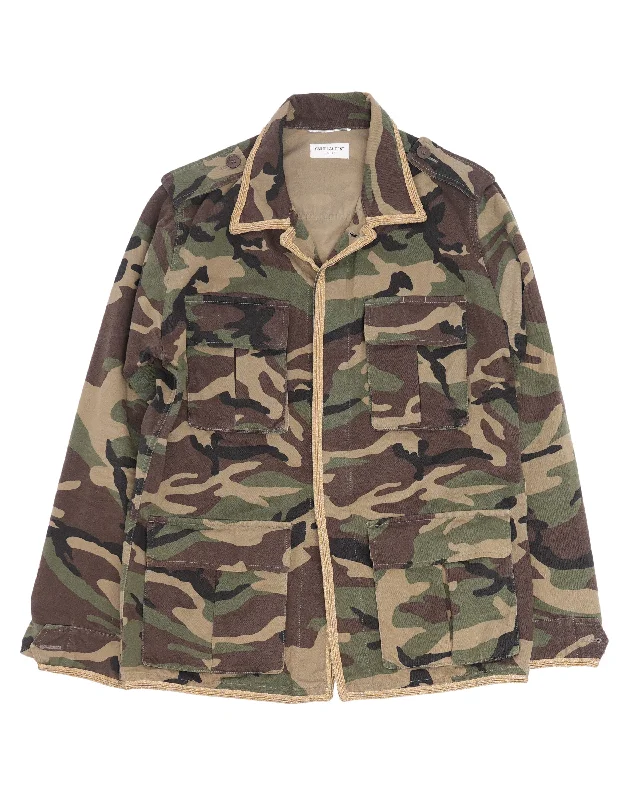 Camouflage Field Jacket Elasticated Jacket Padded Jacket Insulated Jacket